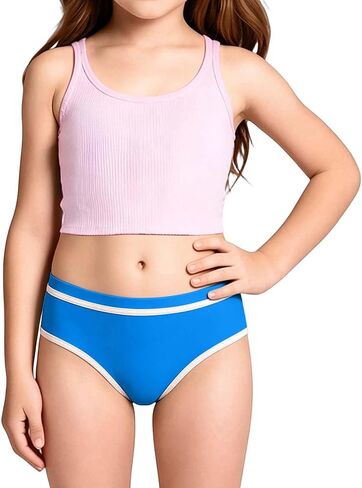 Girls Color Block Swim Bottoms Summer Sun Protection Bikini Swimsuit Soft Quick-Dry Bathing Suit Bottoms for Beach in Saudi Arabia