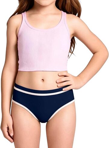 Girls Color Block Swim Bottoms Summer Sun Protection Bikini Swimsuit Soft Quick-Dry Bathing Suit Bottoms for Beach in Saudi Arabia