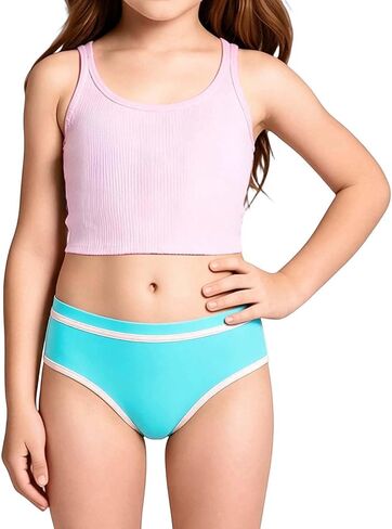 Girls Color Block Swim Bottoms Summer Sun Protection Bikini Swimsuit Soft Quick-Dry Bathing Suit Bottoms for Beach in Saudi Arabia