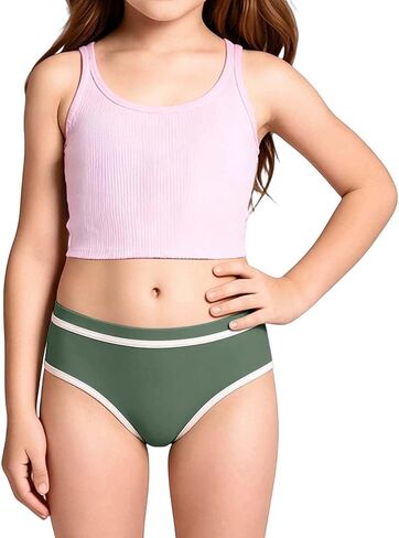 Girls Color Block Swim Bottoms Summer Sun Protection Bikini Swimsuit Soft Quick-Dry Bathing Suit Bottoms for Beach in Saudi Arabia