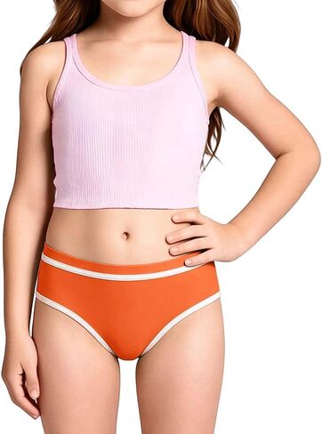 Girls Color Block Swim Bottoms Summer Sun Protection Bikini Swimsuit Soft Quick-Dry Bathing Suit Bottoms for Beach in Saudi Arabia