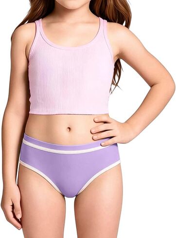 Girls Color Block Swim Bottoms Summer Sun Protection Bikini Swimsuit Soft Quick-Dry Bathing Suit Bottoms for Beach in Saudi Arabia