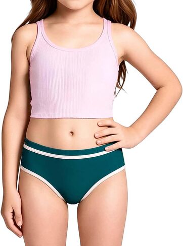 Girls Color Block Swim Bottoms Summer Sun Protection Bikini Swimsuit Soft Quick-Dry Bathing Suit Bottoms for Beach in Saudi Arabia