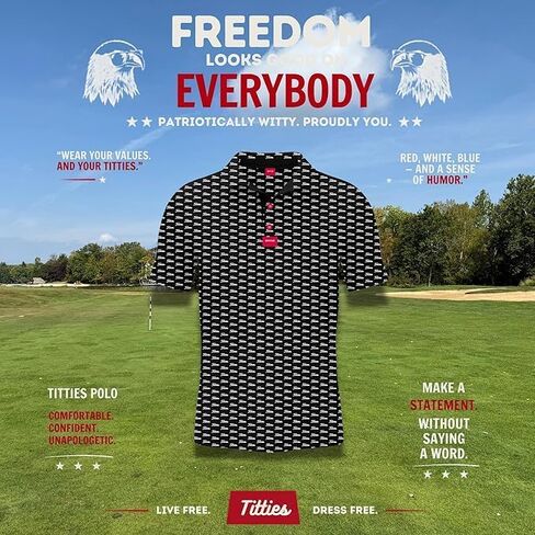 Titties Golf Polo - قمصان جولف مضحكة للرجال - قمصان جولف مضحكة للرجال - قمصان جولف مضحكة للرجال - قميص جولف مضحك in Kuwait