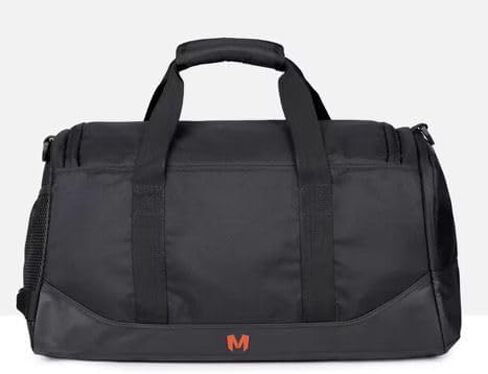 Canvas Gym Bag, Black, Wear-Resistant Sport Duffel with Removable Hook, Multiple Compartments in Kuwait