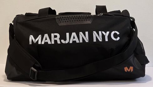 Canvas Gym Bag, Black, Wear-Resistant Sport Duffel with Removable Hook, Multiple Compartments in Kuwait