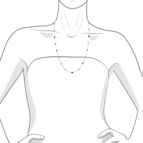 14K White Gold Round Multi-Gemstones Necklace By The Yard 16 Inches in Saudi Arabia