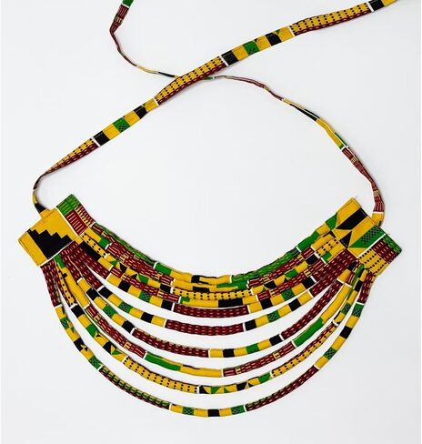 African Ankara Cape Necklace for Women Statement Multi-strand Shawl and African Collar Tribal Necklaces 2 PCS in Kuwait