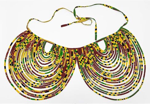 African Ankara Cape Necklace for Women Statement Multi-strand Shawl and African Collar Tribal Necklaces 2 PCS in Kuwait