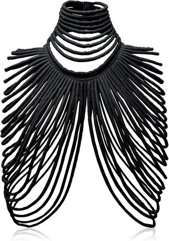 African Ankara Cape Necklace for Women Statement Multi-strand Shawl and African Collar Tribal Necklaces 2 PCS in Saudi Arabia