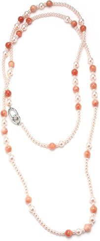 Long Beaded Necklaces for Women Pearl Stone Bead Strand - Layered Sweater Chain Elegant Mother's Day Jewelry Gifts in Saudi Arabia
