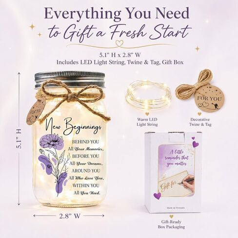 SOLMAY New Beginnings Gifts for Women, High School College Graduation Gifts for Women, Coworker Leaving Farewell Present, Retirement Gift for Woman, Inspirational Keepsake Mason Star Jar in Saudi Arabia