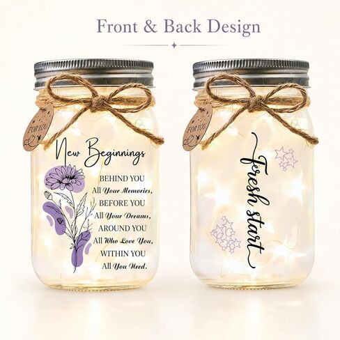 SOLMAY New Beginnings Gifts for Women, High School College Graduation Gifts for Women, Coworker Leaving Farewell Present, Retirement Gift for Woman, Inspirational Keepsake Mason Star Jar in Saudi Arabia