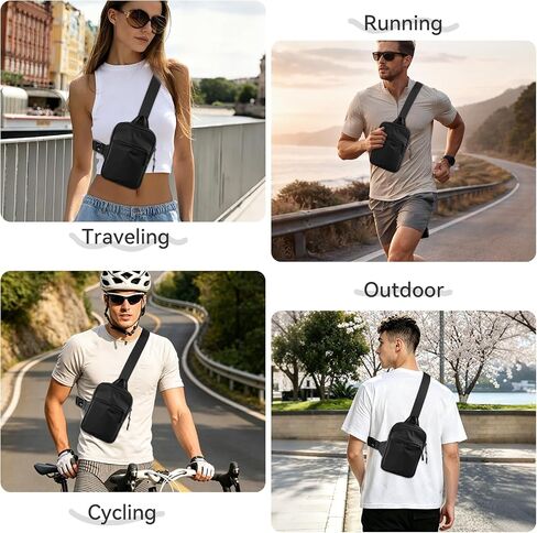 XIEEAOZEE Waterproof Anti theft Crossbody Sling Bag EDC Small Chest Bag for Men Travel Running Workout in Kuwait