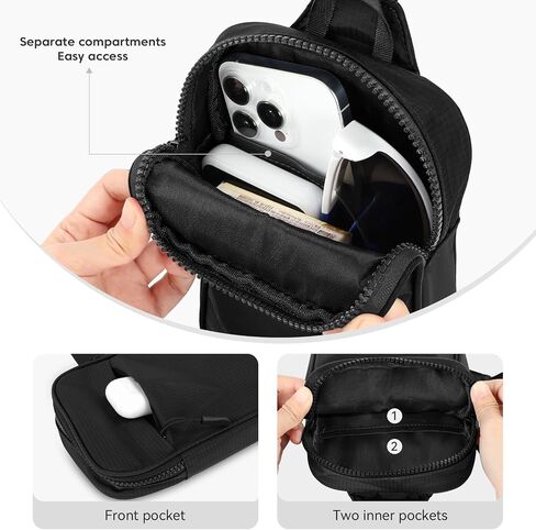 XIEEAOZEE Waterproof Anti theft Crossbody Sling Bag EDC Small Chest Bag for Men Travel Running Workout in Kuwait