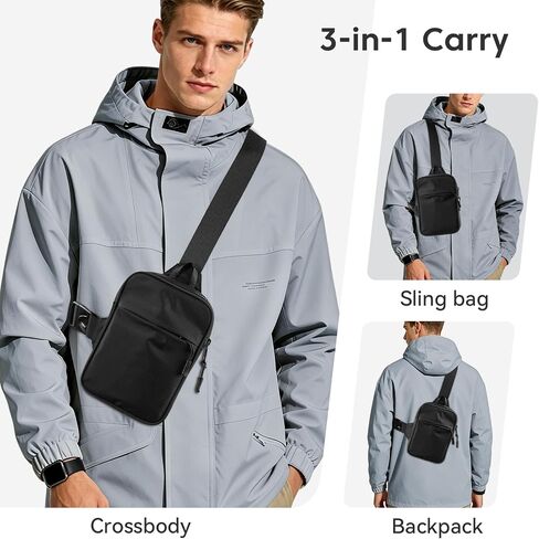 XIEEAOZEE Waterproof Anti theft Crossbody Sling Bag EDC Small Chest Bag for Men Travel Running Workout in Kuwait