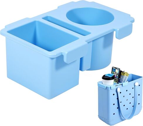 Topper Tray Cup Holder Accessory for Bogg Bag Original Large/X-Large, Fits for Stanley 40oz - Lightweight Beach Bag Accessories Table Top (White) in Saudi Arabia