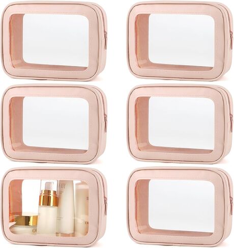 YOPCDJ 3PCS Clear Toiletry Bag,TSA Approved Travel Pouch with Zipper for Cosmetics and Toiletries，Diaper Bag Organizer Pouch Set, Purse Organizer and Clear Car Bag for Women and Kids in Kuwait