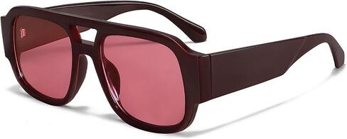 TYA Retro Oversized Aviator Sunglasses for Women Men 2026 Square Double Bridge Trendy Sun Glasses UV400 in Saudi Arabia
