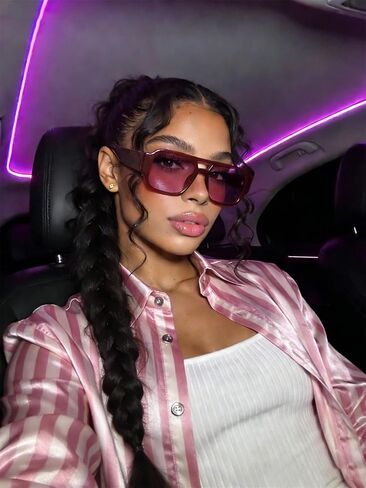 TYA Retro Oversized Aviator Sunglasses for Women Men 2026 Square Double Bridge Trendy Sun Glasses UV400 in Saudi Arabia