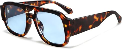 TYA Retro Oversized Aviator Sunglasses for Women Men 2026 Square Double Bridge Trendy Sun Glasses UV400 in Saudi Arabia
