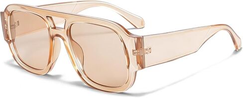 TYA Retro Oversized Aviator Sunglasses for Women Men 2026 Square Double Bridge Trendy Sun Glasses UV400 in Saudi Arabia