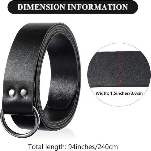 Medieval Halloween Leather Belt Viking Renaissance Reenactment Accessory Pirate Belt Men Women Ring Belt (Black, 94 Inch) in Saudi Arabia