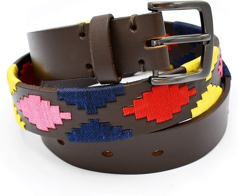 Leather Multi Polo Belt Multi Coloured 40" BLT-10 in Kuwait