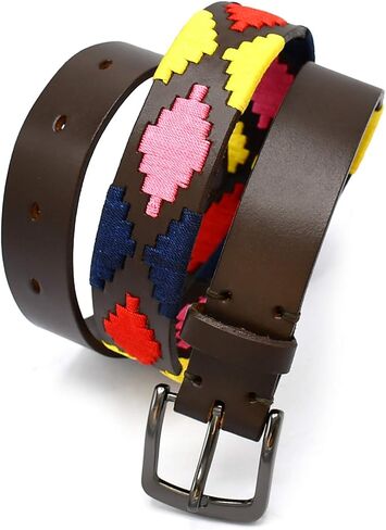 Leather Multi Polo Belt Multi Coloured 40" BLT-10 in Kuwait