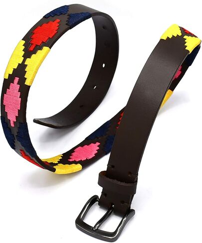 Leather Multi Polo Belt Multi Coloured 40" BLT-10 in Kuwait