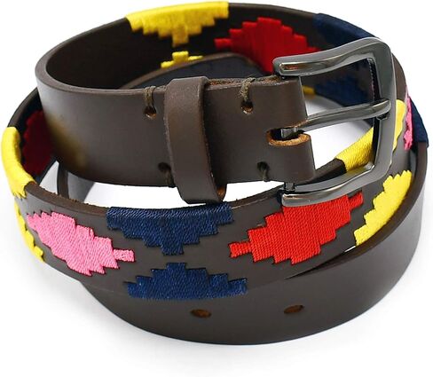 Leather Multi Polo Belt Multi Coloured 40" BLT-10 in Kuwait