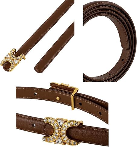 Womens Black Belt Black Womens Belt with Rhinestone Waist, Womens Black Belts for Jeans Skirts and Trousers (Color : G, Size : 102cm) in Kuwait