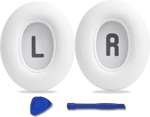 Replacement Ear Pads for JBL Tune 700BT, 710BT, 720BT, 750BTNC, 760NC, 770NC Headphone, Extra Thick Cushions, Ear Cups Cover, Soft Leather＆Memory Foam Headset-White in Kuwait