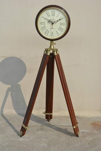 Brown Wood Grandfather Style Floor Clock Vintage Industrial 2 Folding Antique Floor Standing Clock Roman Number (70 inchs) in Saudi Arabia