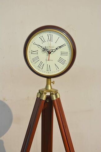 Brown Wood Grandfather Style Floor Clock Vintage Industrial 2 Folding Antique Floor Standing Clock Roman Number (70 inchs) in Saudi Arabia