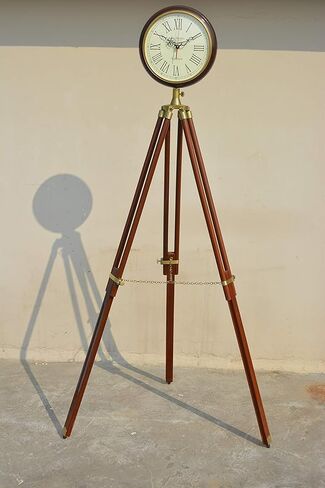 Brown Wood Grandfather Style Floor Clock Vintage Industrial 2 Folding Antique Floor Standing Clock Roman Number (70 inchs) in Saudi Arabia