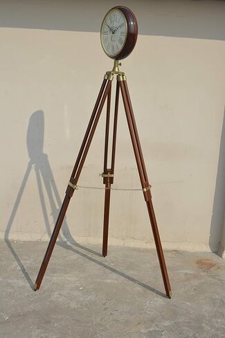 Brown Wood Grandfather Style Floor Clock Vintage Industrial 2 Folding Antique Floor Standing Clock Roman Number (70 inchs) in Saudi Arabia