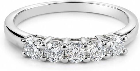 INDRI Lab Grown Diamond Ring, 0.60-1.19 carats 5 stone and 7 Stone Eternity Rings 18k White Gold & Sterling Silver Wedding Band Anniversary Ring for Women in Saudi Arabia