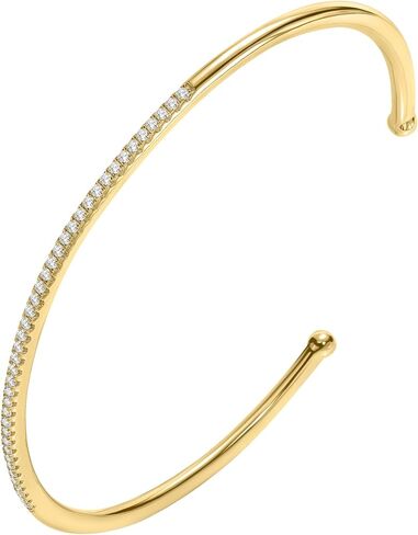 EcoGems 14K White/Yellow Gold Plated Silver Bracelets & Bangles – Freshwater Pearl, Lab Grown Diamond, Moissanite & Gemstone Styles – Round Brilliant – 0.06–0.40 TCW – Women’s Gift Jewelry (Small/Large Options) in Saudi Arabia
