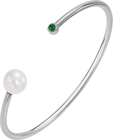 EcoGems 14K White/Yellow Gold Plated Silver Bracelets & Bangles – Freshwater Pearl, Lab Grown Diamond, Moissanite & Gemstone Styles – Round Brilliant – 0.06–0.40 TCW – Women’s Gift Jewelry (Small/Large Options) in Saudi Arabia