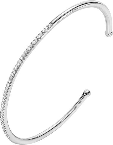 EcoGems 14K White/Yellow Gold Plated Silver Bracelets & Bangles – Freshwater Pearl, Lab Grown Diamond, Moissanite & Gemstone Styles – Round Brilliant – 0.06–0.40 TCW – Women’s Gift Jewelry (Small/Large Options) in Saudi Arabia