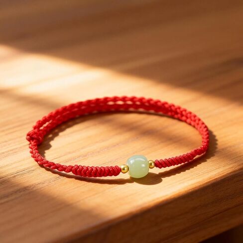 Red String Bracelet for Women, Hetian Jade Red Cord Bracelet Adjustable Braided Knot Amulet for Protection and Good Luck Spiritual Jewelry Gift for Her in Kuwait