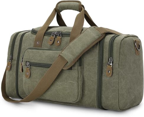 Gonex Canvas Duffle Bag 60L Travel Duffel Overnight Weekend Bag with Shoe Compartment (Dark Gray) in Kuwait