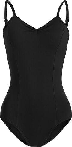 AOQUNFS Women Camisole Ballet Leotard Adjustable Straps Mesh Back Soft Stretchy Dance Bodysuit in Saudi Arabia