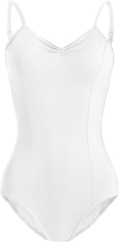 AOQUNFS Women Camisole Ballet Leotard Adjustable Straps Mesh Back Soft Stretchy Dance Bodysuit in Saudi Arabia