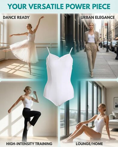 AOQUNFS Women Camisole Ballet Leotard Adjustable Straps Mesh Back Soft Stretchy Dance Bodysuit in Saudi Arabia