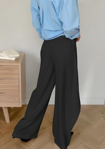 Kwunbwa Women's Wide Leg Asymmetrical Dress Pants High Waisted Slacks Casual Work Business Trousers in Saudi Arabia