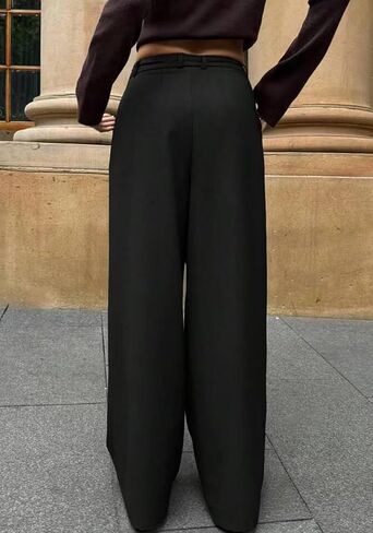 Kwunbwa Women's Wide Leg Asymmetrical Dress Pants High Waisted Slacks Casual Work Business Trousers in Saudi Arabia