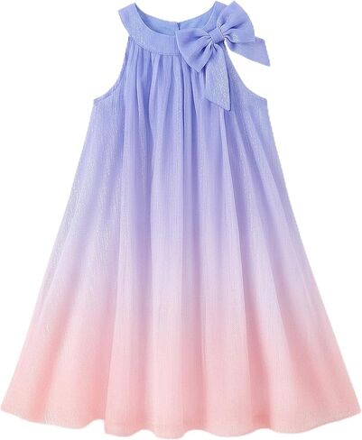 Summer Dresses for Girls Subtle Shimmer Chiffon Dress Casual Clothes Little Girl Kids Halter Neck Party Sundress 4-12Y in Kuwait
