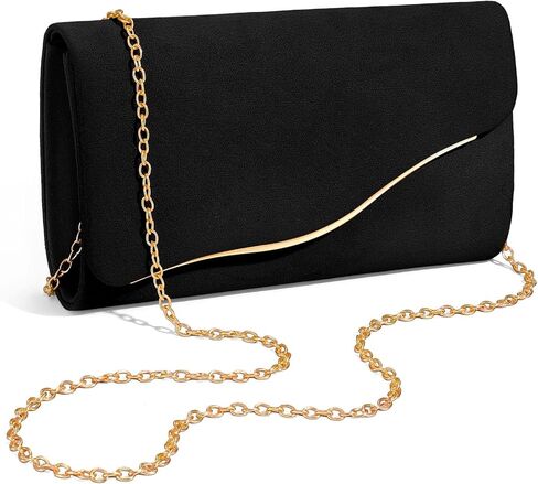 Suede Formal Evening Bag Clutch Purses for Women with Detachable Chain Evening Clutch for Wedding Cocktail Party in Kuwait